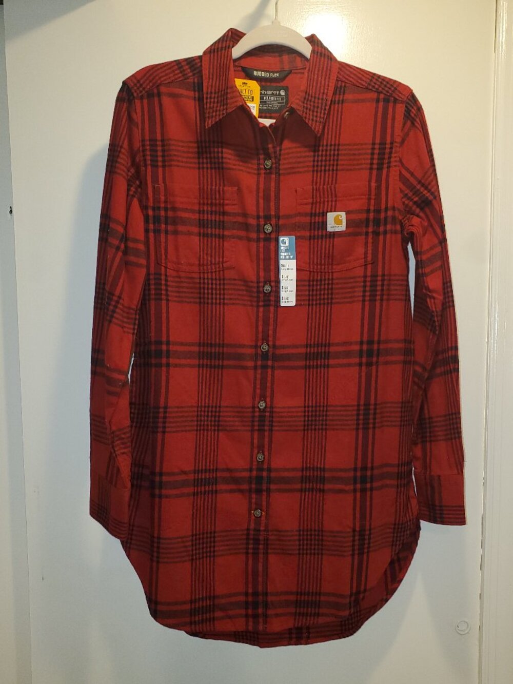 Carhartt Rugged Flex Flannel Tunic | Red Black Plaid | S NWT